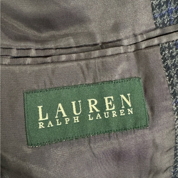 Lauren Ralph Lauren Men's 100% Wool Blazer with Elbow Patch Houndstooth Pattern - Picture 7 of 11